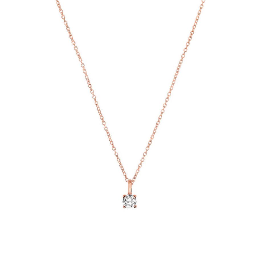 Kette mit Zirkonia Anhänger 6mm 1893 Roségold