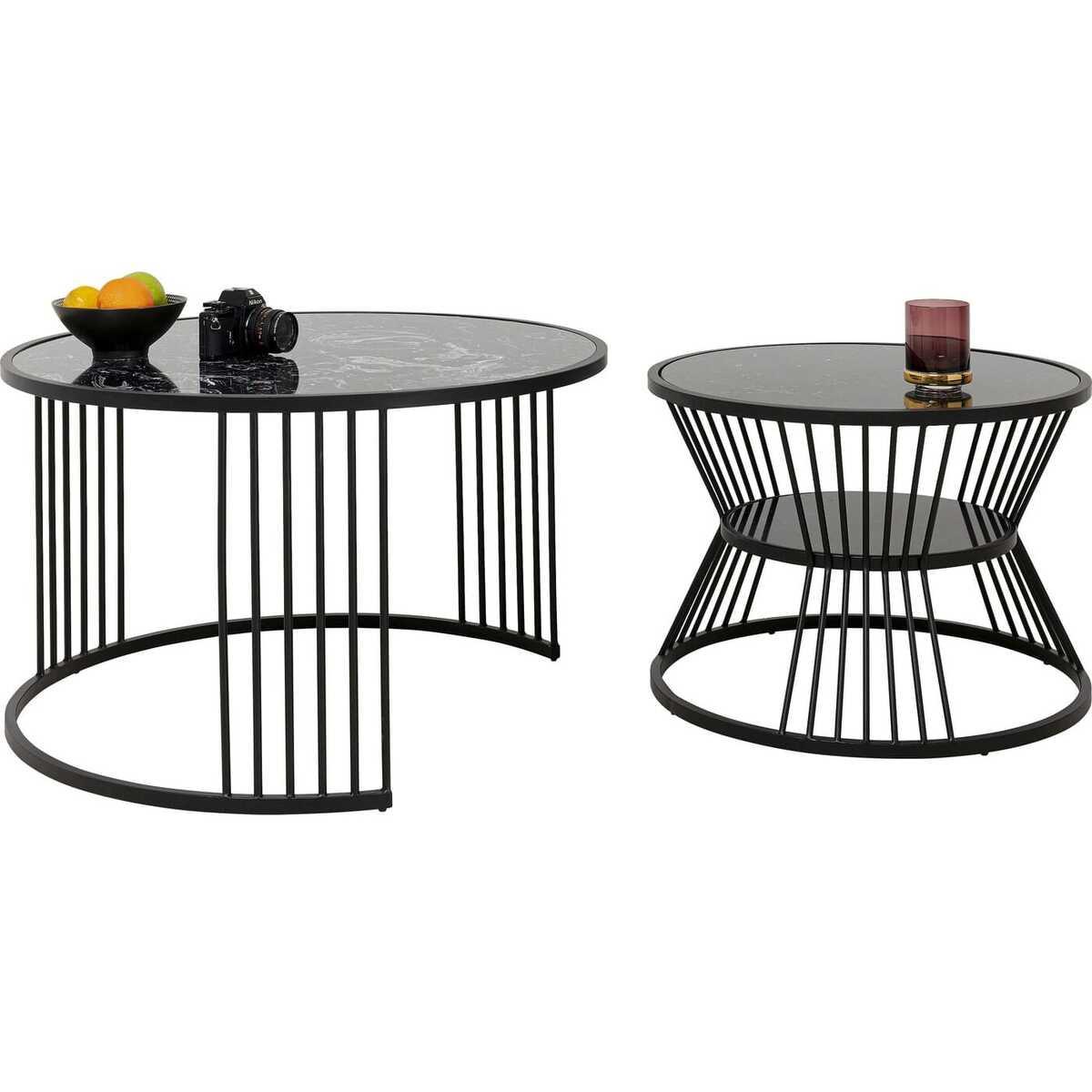 KARE Design Table basse Roma noir (set de 2)  