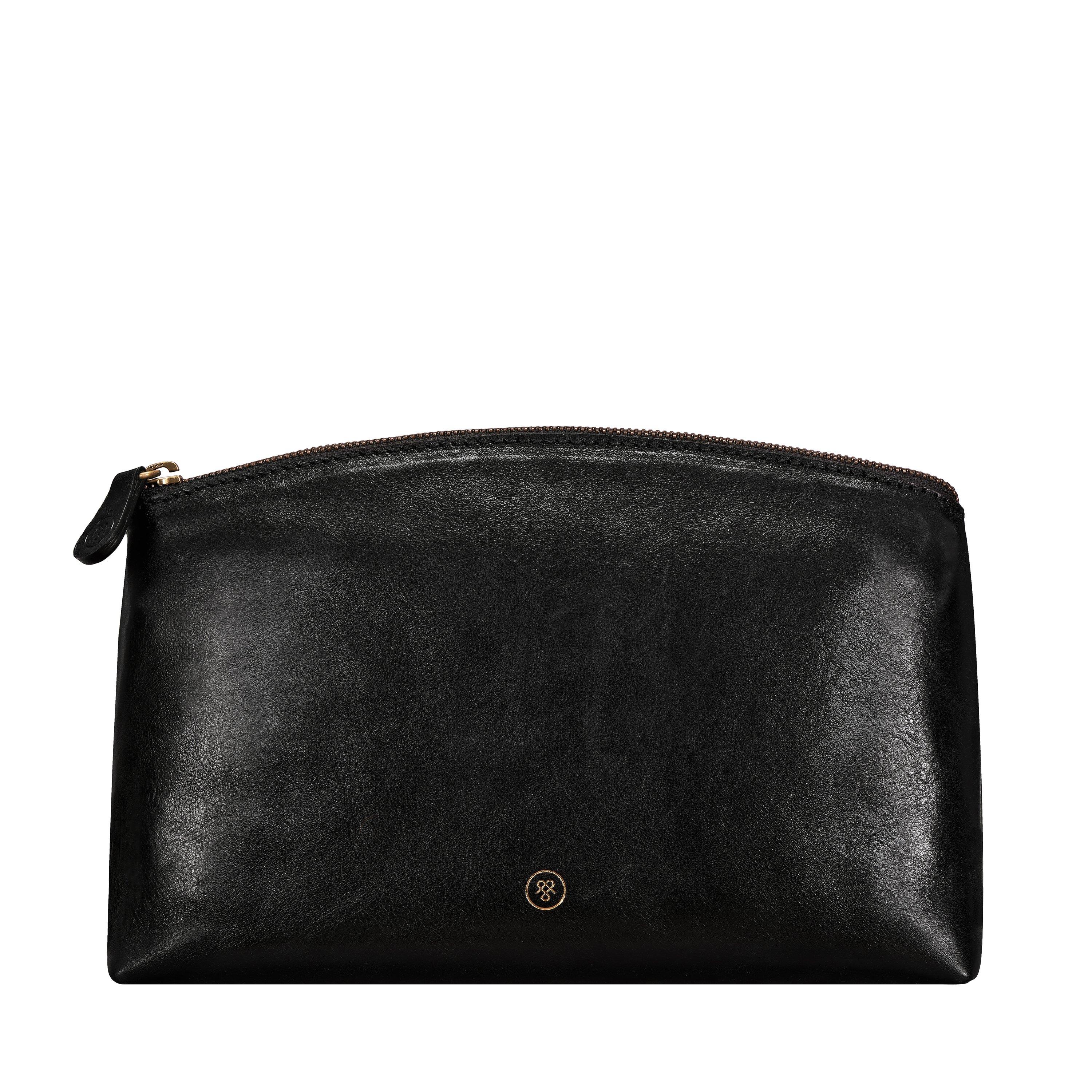 Image of Chia Large - Große Leder Kosmetiktasche Unisex Schwarz ONE SIZE