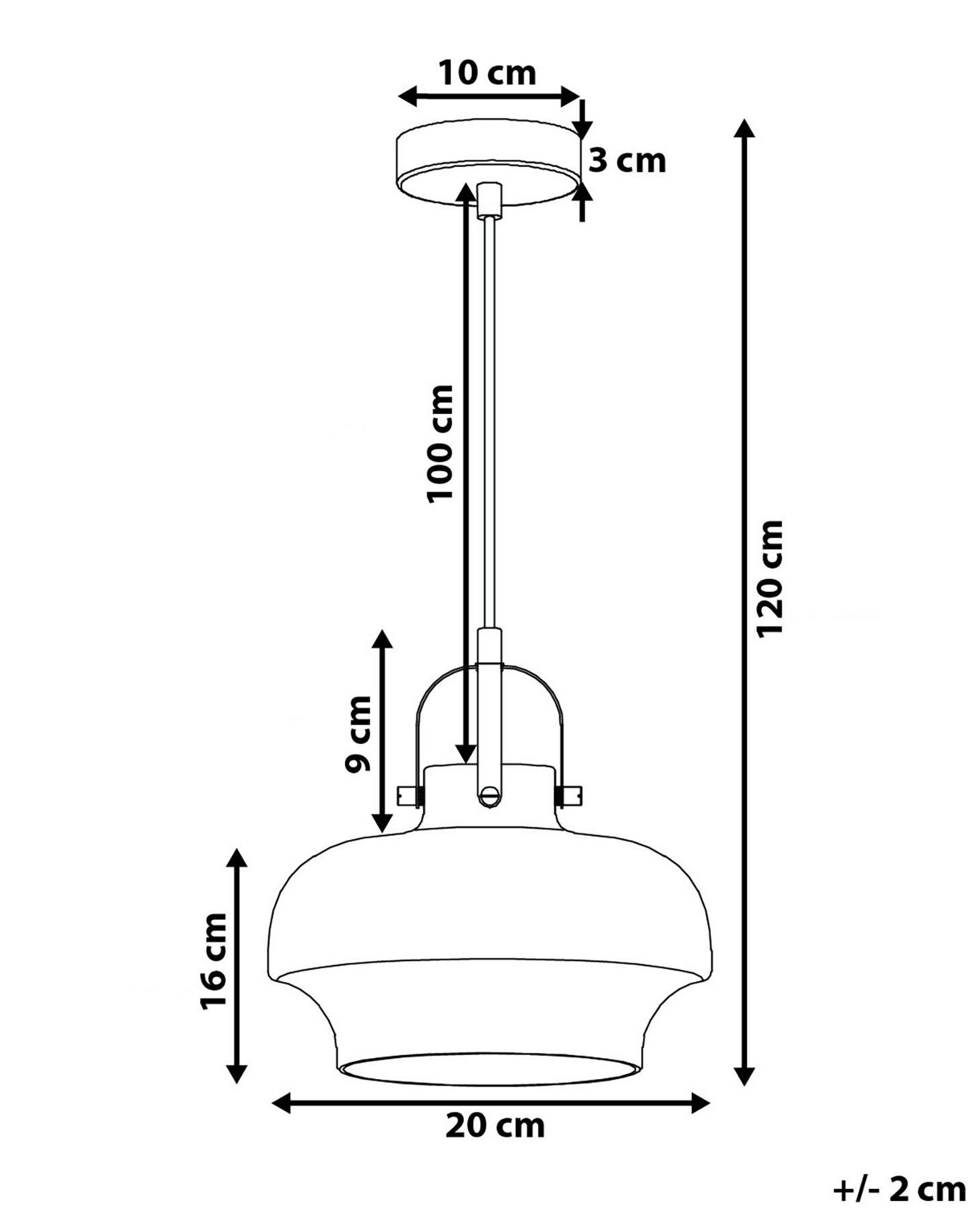 Beliani Lampe suspension en Verre Industriel WILTZ  