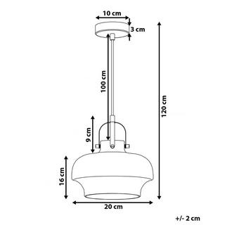 Beliani Lampe suspension en Verre Industriel WILTZ  