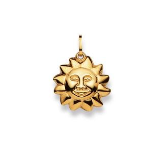 MUAU Schmuck  Pendentif soleil or jaune 750, 22x16mm 