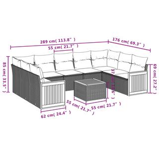 VidaXL Garten sofagarnitur poly-rattan  