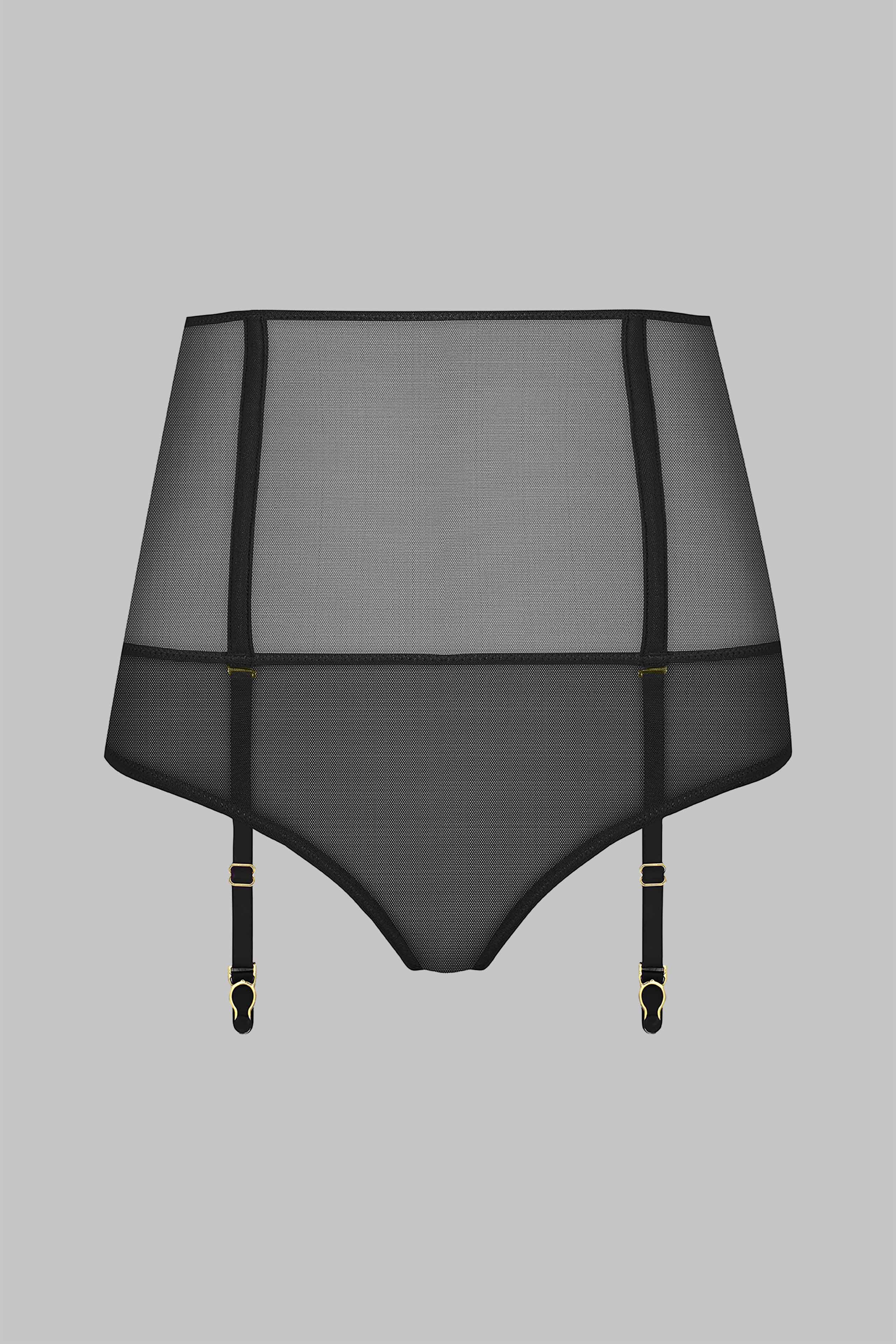 MAISON CLOSE  Tanga ouvert taille haute avec porte-jarretelles - L'Amoureuse 