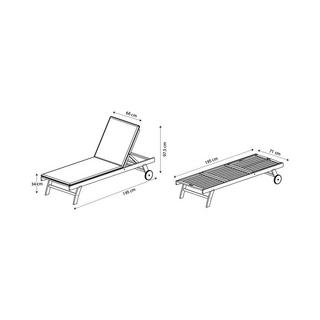 Contini Bain de soleil avec coussin anthracite Eucalyptus  