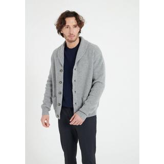 Studio Cashmere8  ZACH 4 Strickjacke mit geripptem Schalkragen, 4-fädig - 100% Kaschmir 