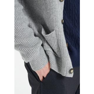 Studio Cashmere8  ZACH 4 Strickjacke mit geripptem Schalkragen, 4-fädig - 100% Kaschmir 