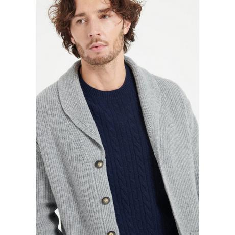 Studio Cashmere8  ZACH 4 Strickjacke mit geripptem Schalkragen, 4-fädig - 100% Kaschmir 