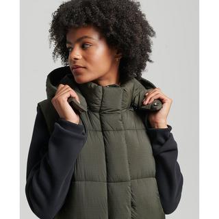 Superdry  lange ärellose daunenjacke it kapuze ripstop 