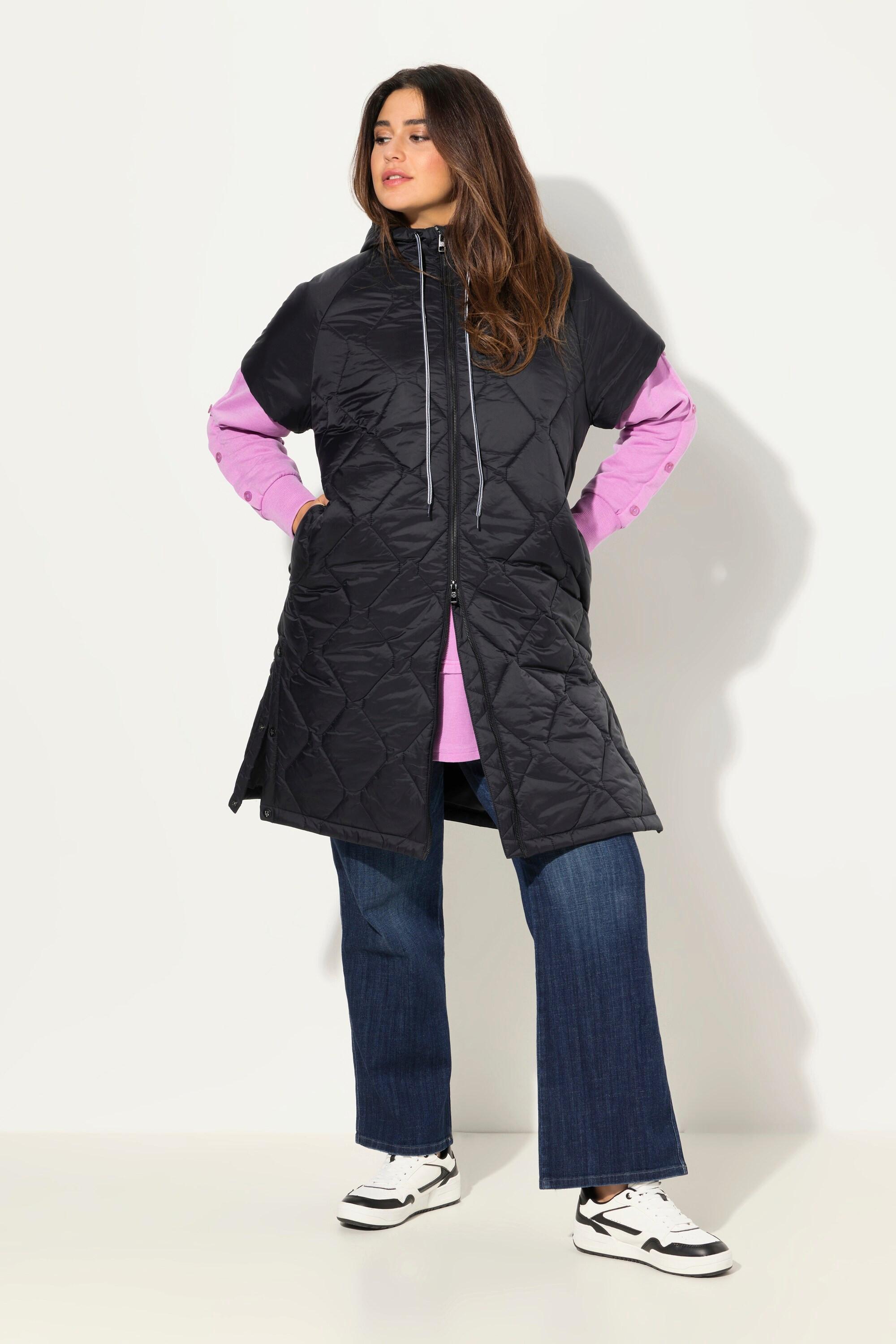 Ulla Popken HYPRAR Gilet Trapuntato Coulisse Cerniera a Doppio Cursore  