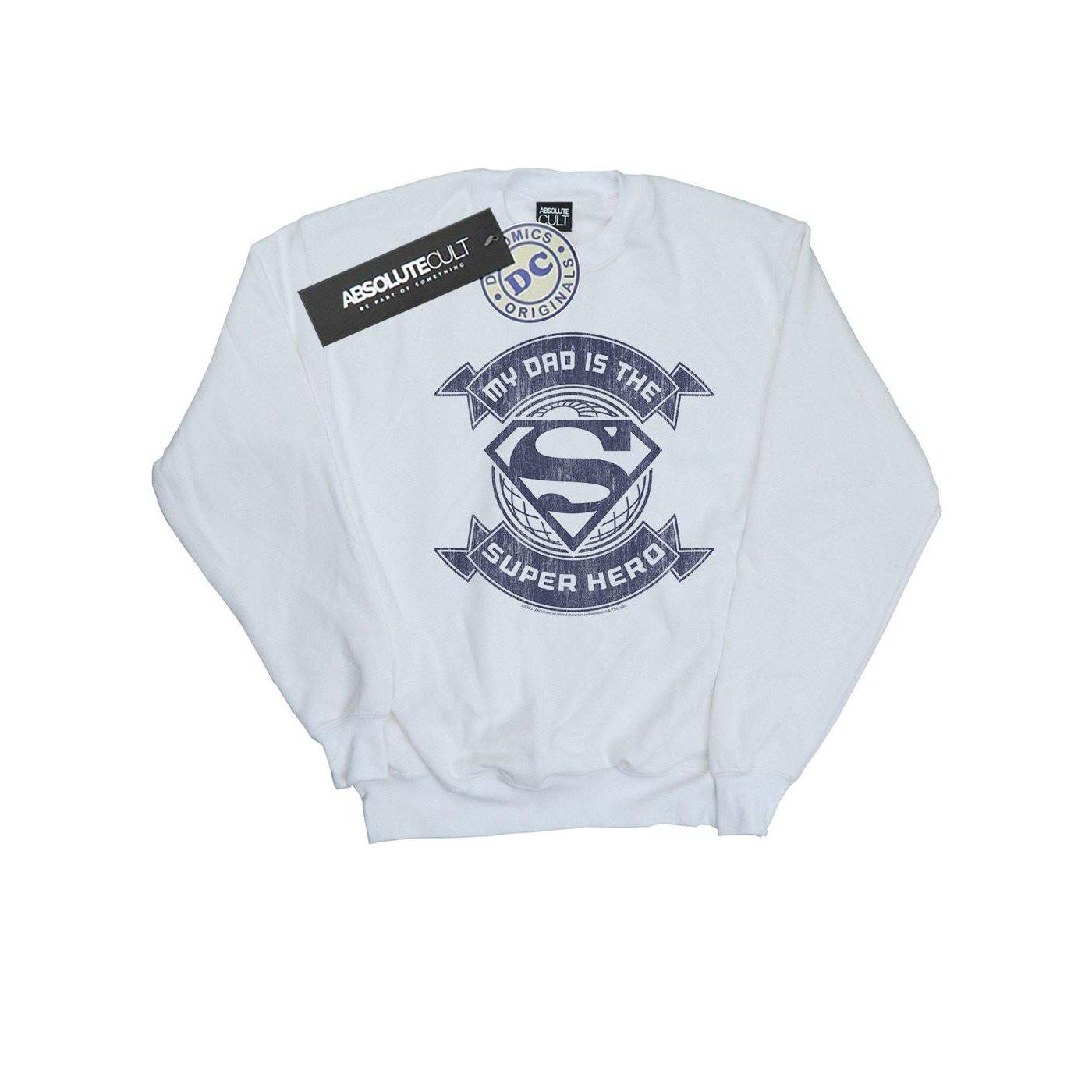 Image of Superman My Dad The Superhero Sweatshirt Jungen Weiss 128