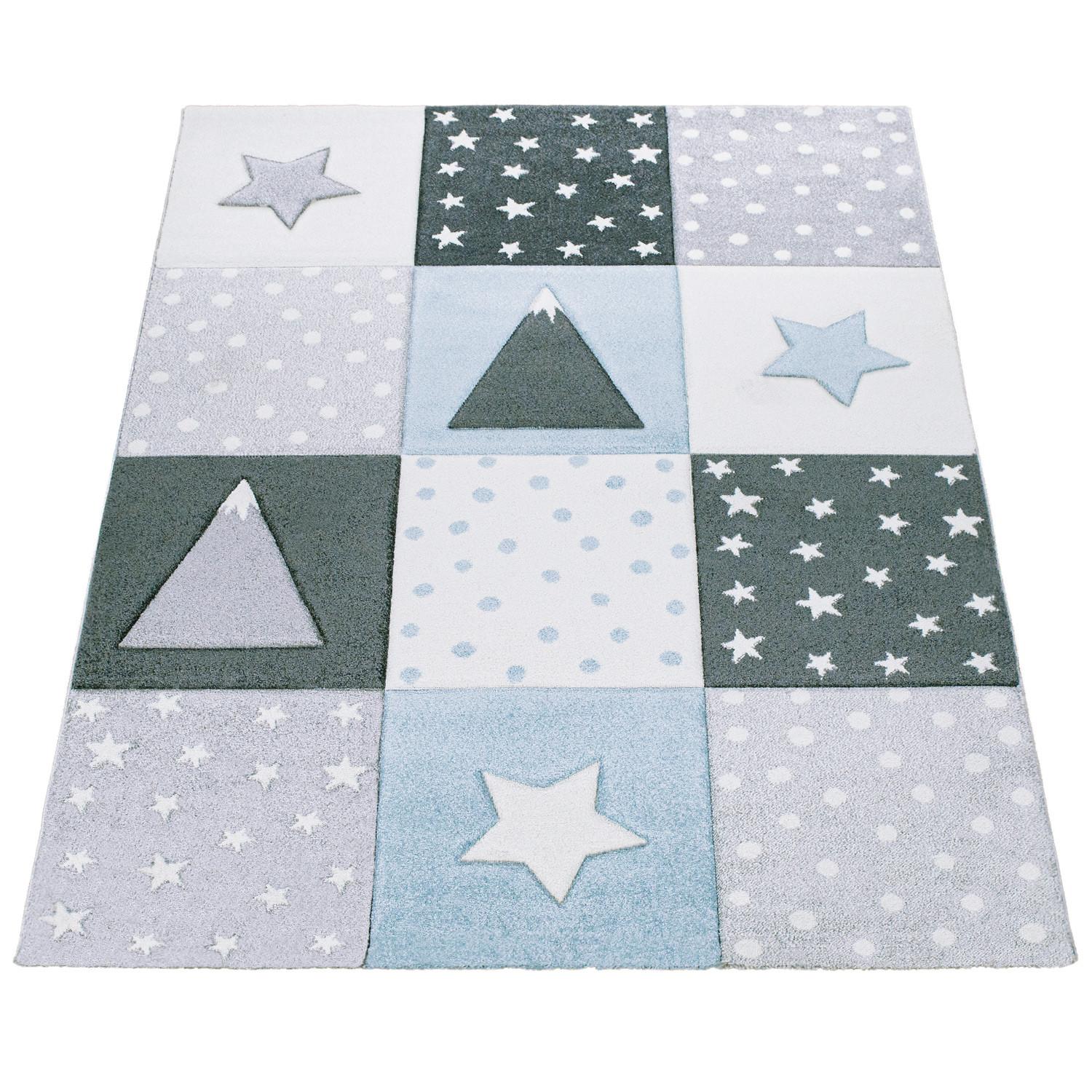 Paco Home Motif des montagnes des points d'étoile du tapis pour enfants  