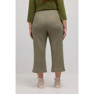 Ulla Popken  Culottes in cotone biologico con taglio della gamba ampio e cintura comfort 