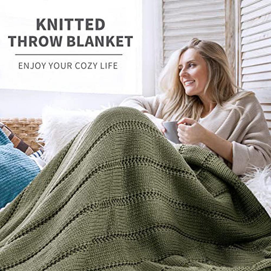Alopini Couverture tricotée douce et chaude en tricot grossier  
