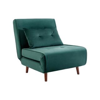 Vente-unique Fauteuil convertible en velours vert sapin URIBIA  