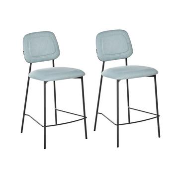 Lot de 2 chaises de bar en Velours Moderne DUETTE