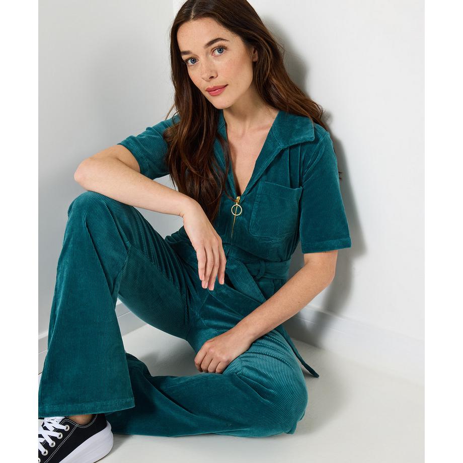 Joe Browns Cord-Jumpsuit Reissverschluss Gürtel Bootcut  