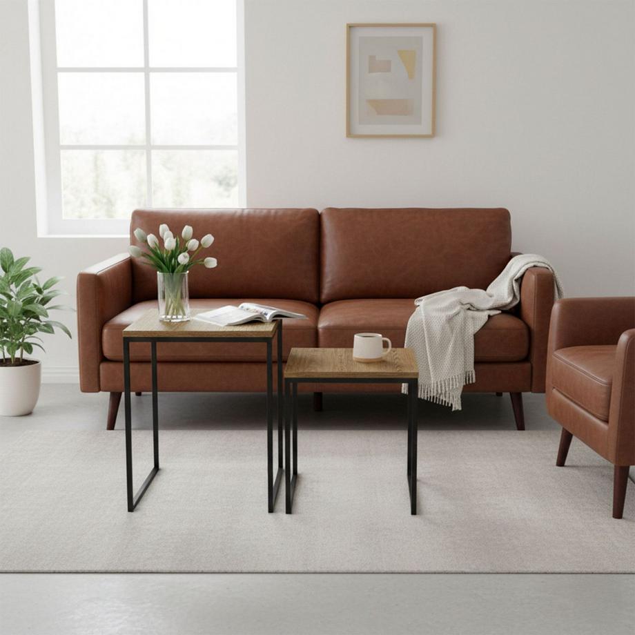 B2X 2er-Set Couchtische in Holzoptik  