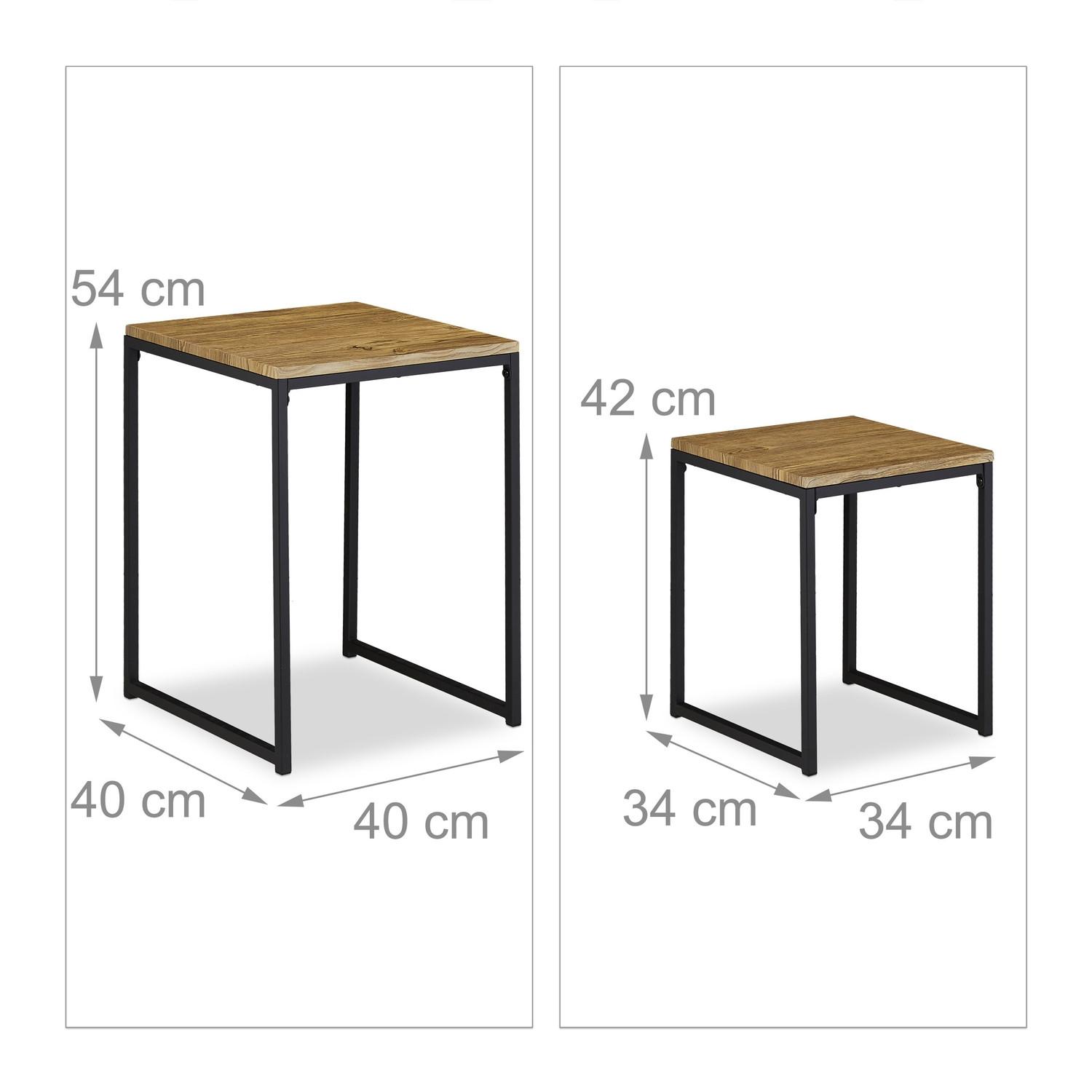 B2X Ensemble de 2 tables basses aspect bois  