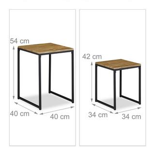 B2X Ensemble de 2 tables basses aspect bois  
