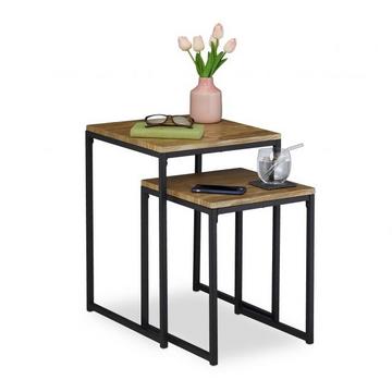 Ensemble de 2 tables basses aspect bois