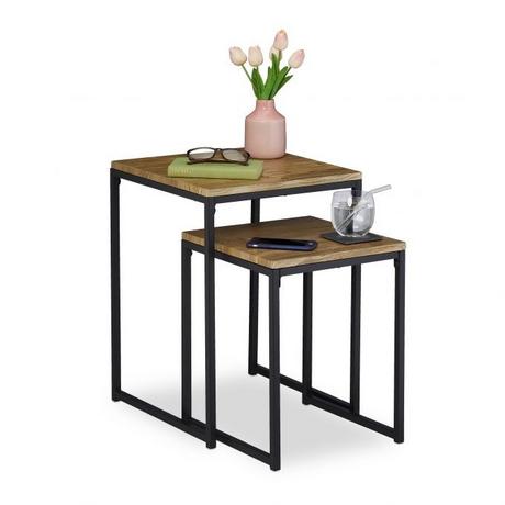 B2X Ensemble de 2 tables basses aspect bois  