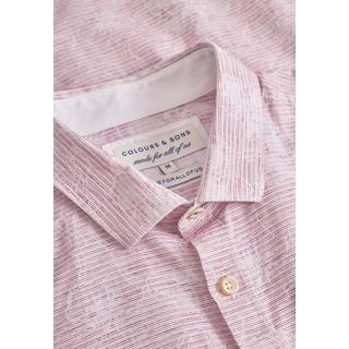 Colours & Sons Camicia Jacquard Fiori Maniche Corte  