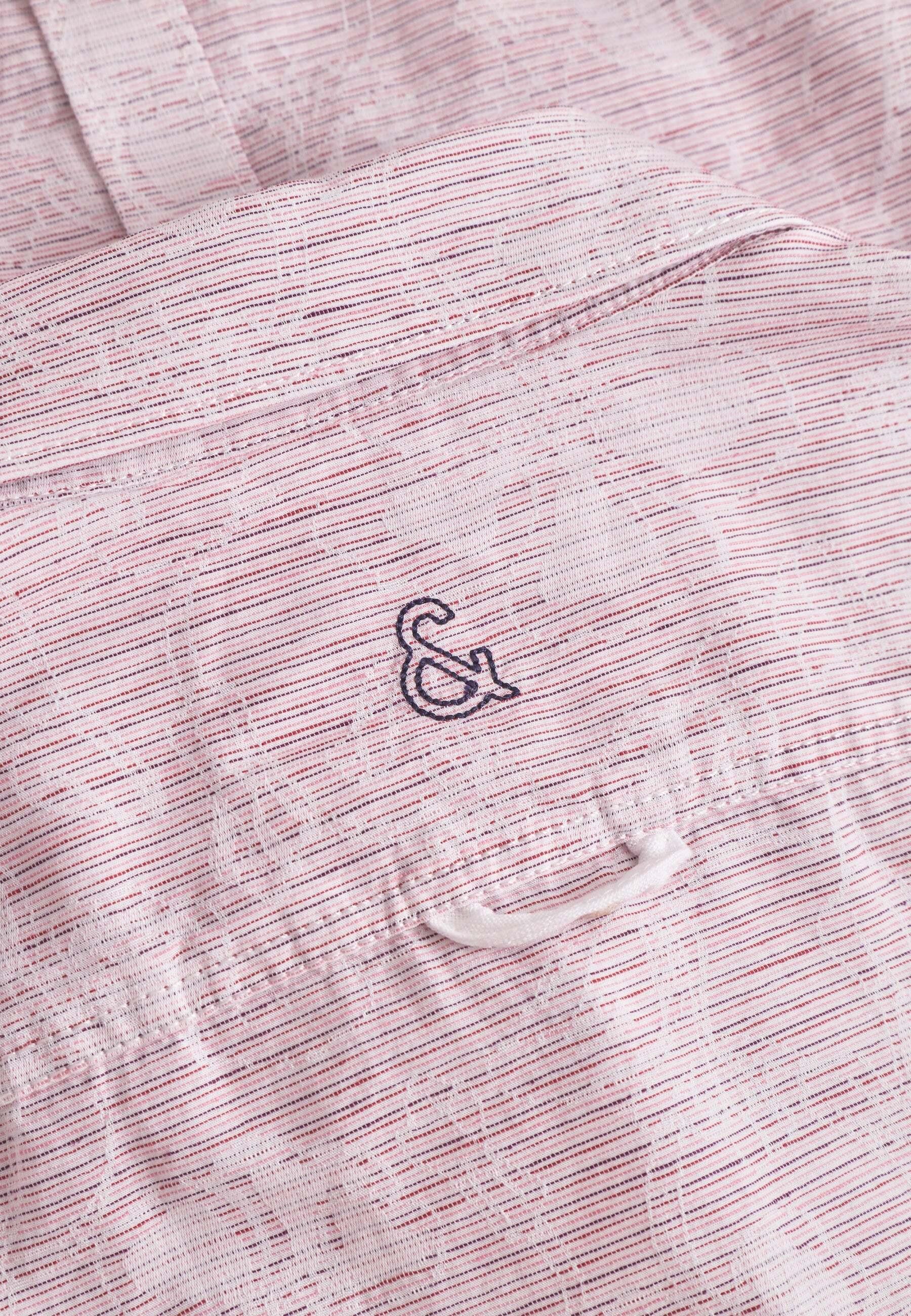 Colours & Sons Camicia Jacquard Fiori Maniche Corte  