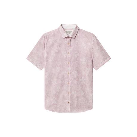 Colours & Sons Camicia Jacquard Fiori Maniche Corte  