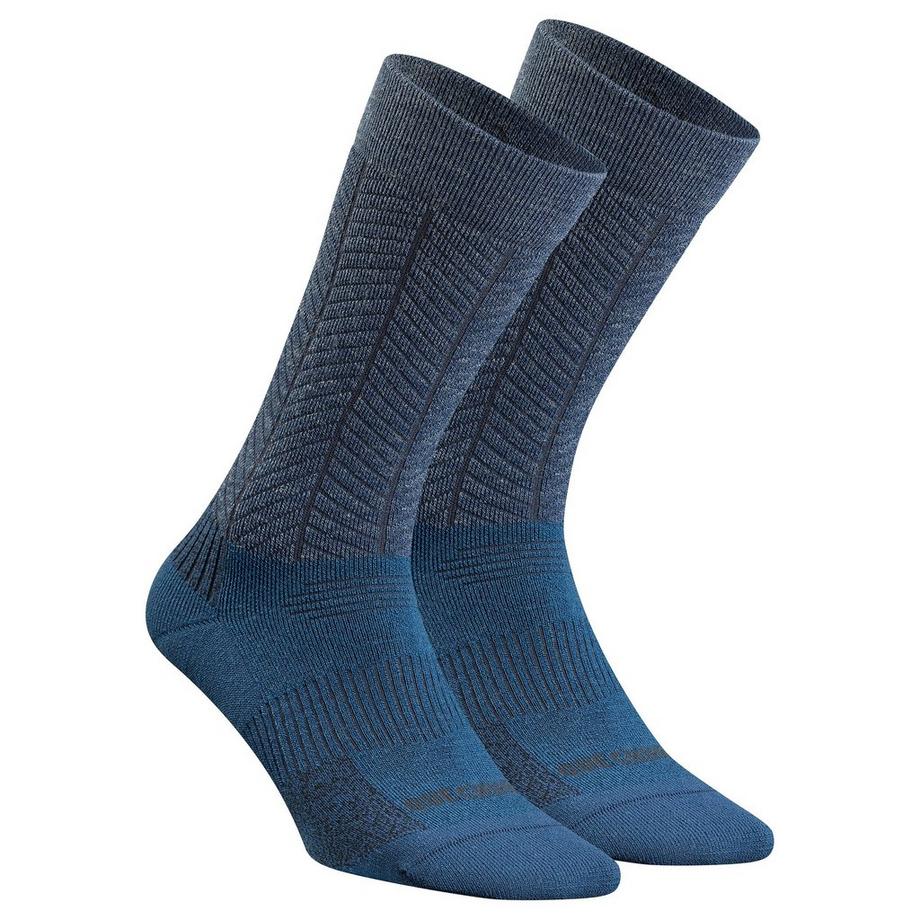 QUECHUA SH500 Ultra-Chaud Merino Mi-Mollet Chaussettes de Randonnée Hiver 2 Paires  