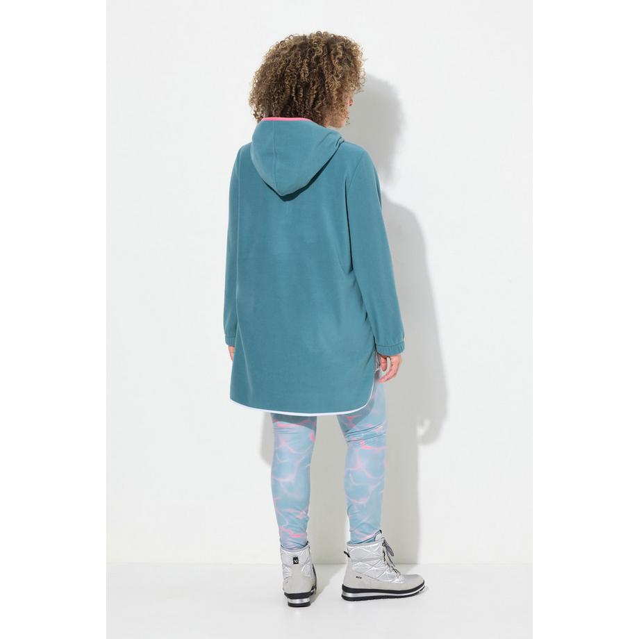 Ulla Popken Sweat-shirt polaire poche kangourou manches longues  