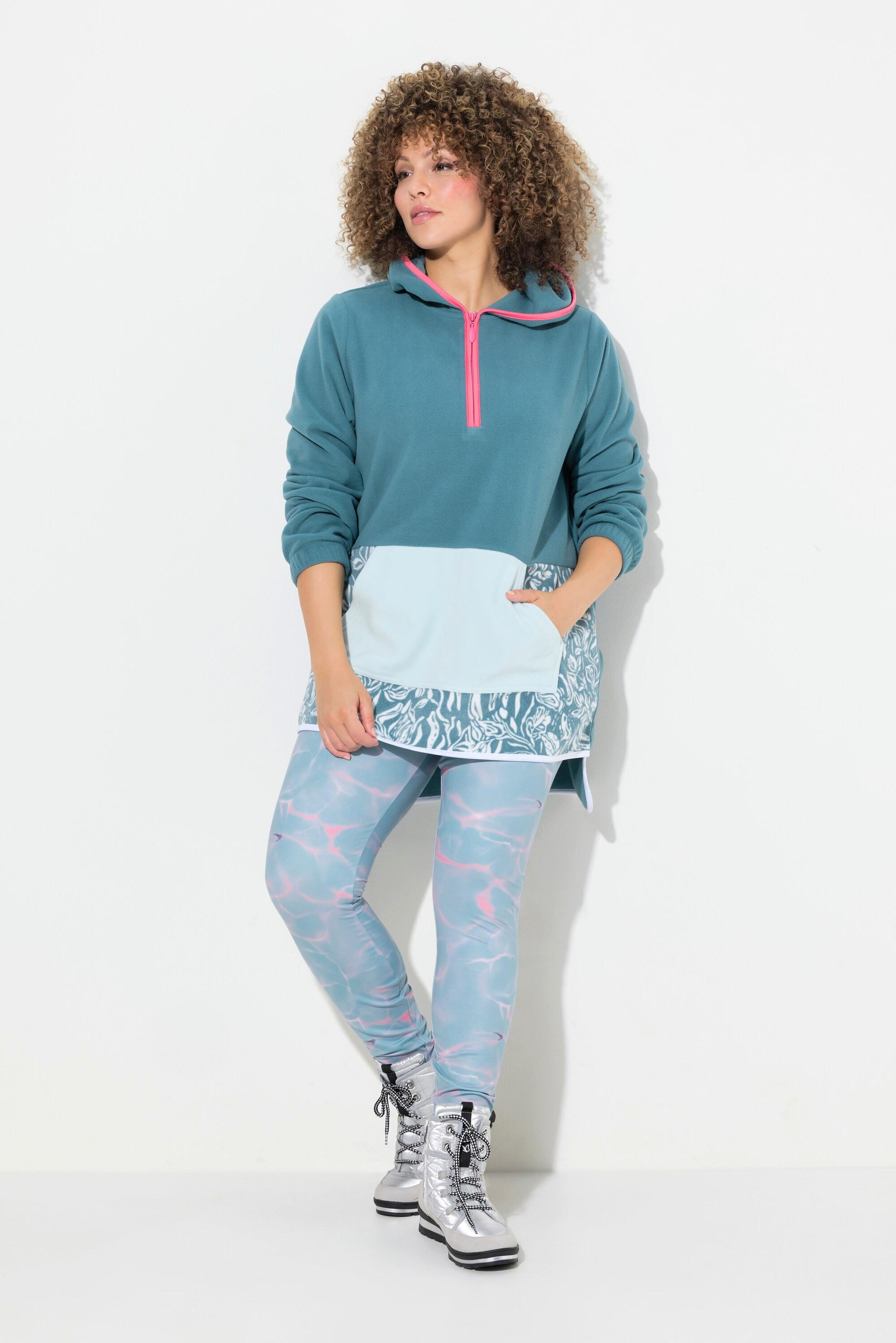 Ulla Popken Fleece Hoodie Kängurutasche Langarm  