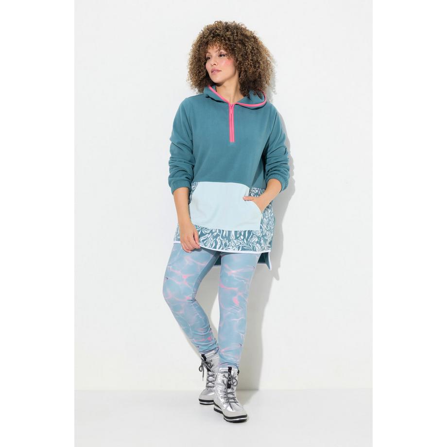 Ulla Popken Sweat-shirt polaire poche kangourou manches longues  
