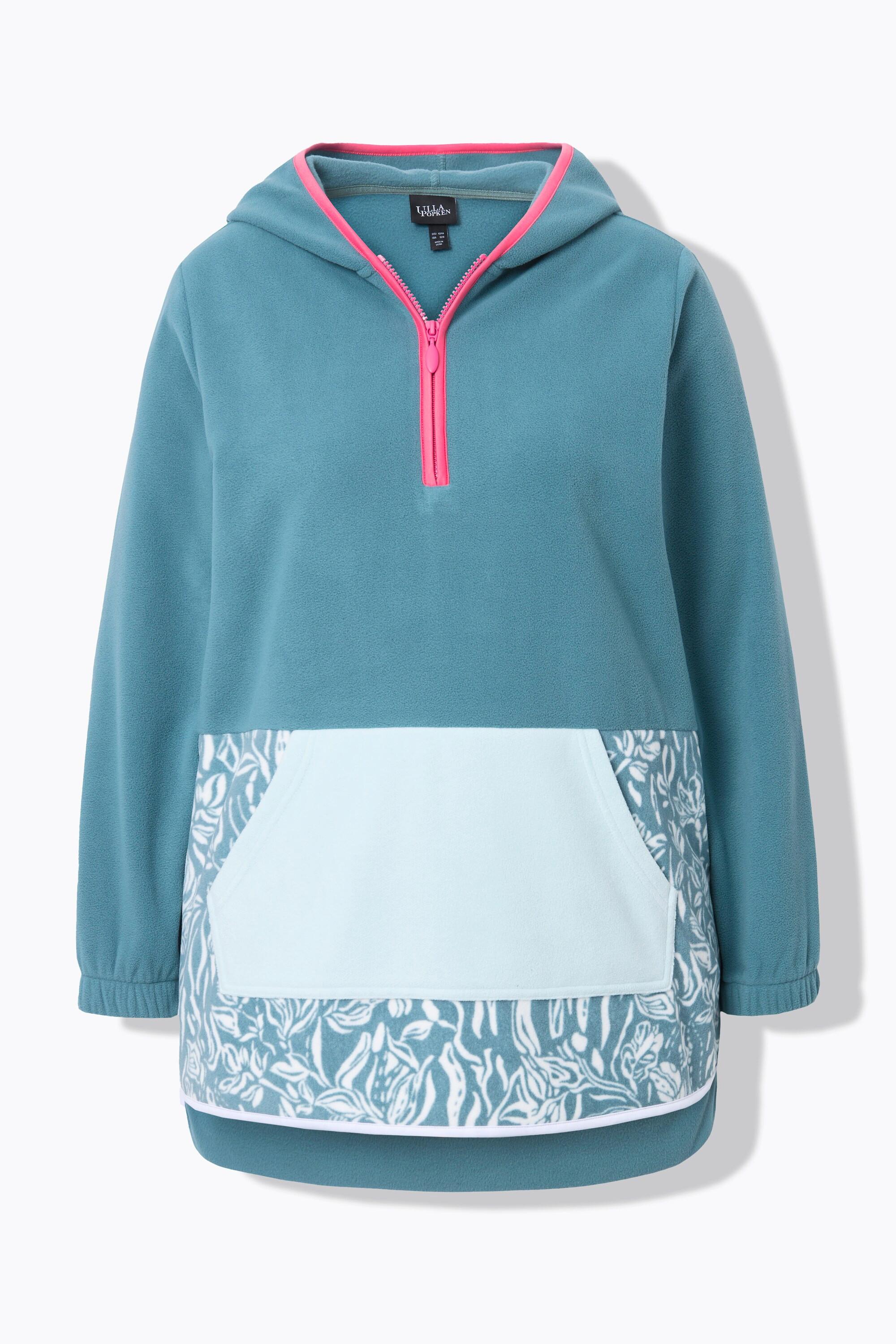 Ulla Popken Fleece Hoodie Kängurutasche Langarm  