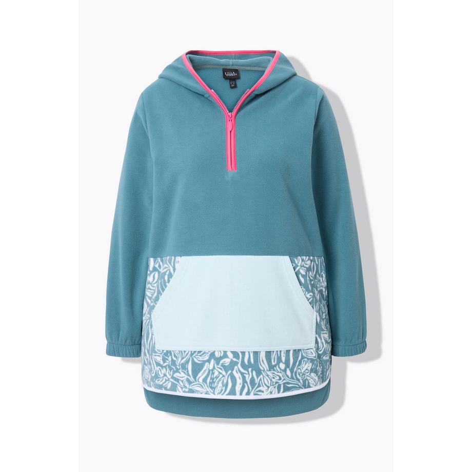Ulla Popken Sweat-shirt polaire poche kangourou manches longues  