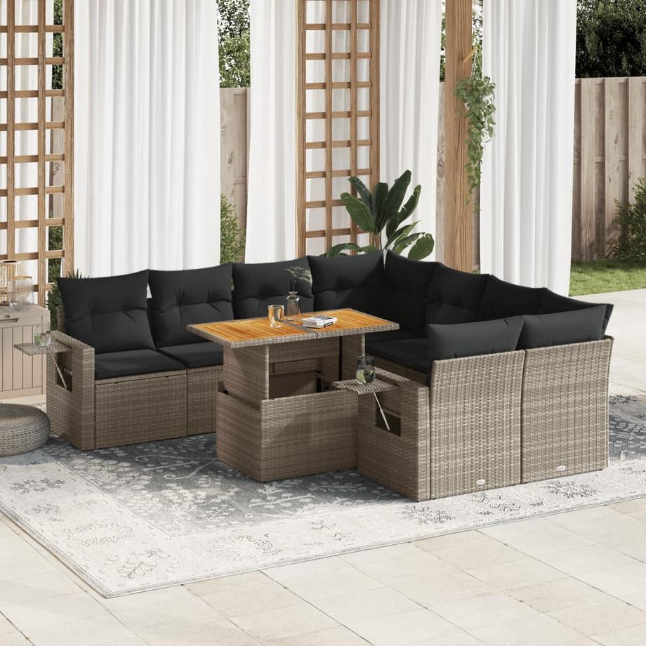 VidaXL set di divani da giardino Polirattan  