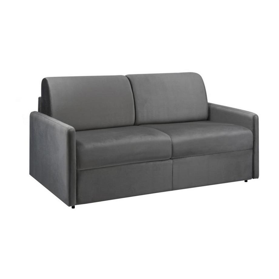 Vente-unique Canapé 3 places conible express en velours CALIFE Couchage à  lattes larges 1Matelas  