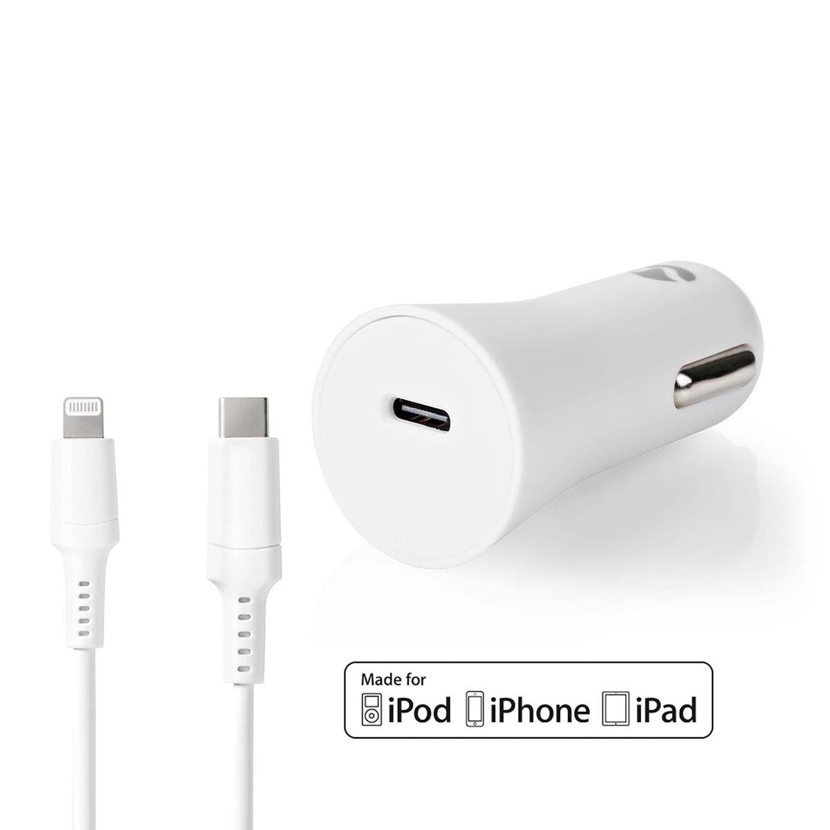 Image of Autoladegerät | 20 W | 1,67 / 2,22 / 3,0 A | Anzahl Der Ausgänge: 1 | Anschlusstyp: Usb-c™ | Lightning 8-pin (lose) Kabel | 1,0 M | Automatische Spannungswahl Unisex ONE SIZE
