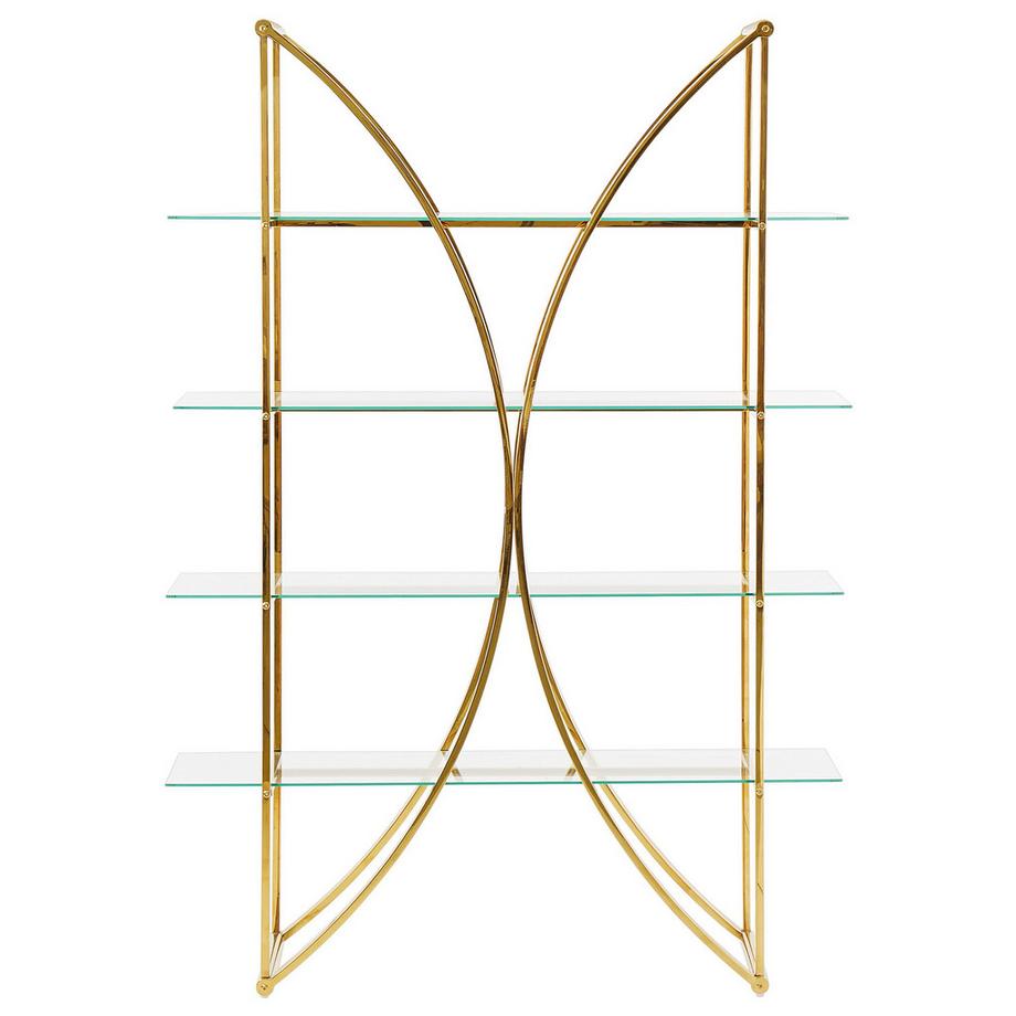 Beliani Regal mit 4 Ebenen aus Edelstahl Glamourös HOLLOW  