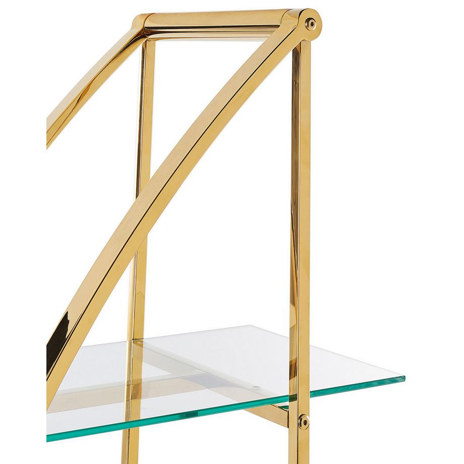 Beliani Regal mit 4 Ebenen aus Edelstahl Glamourös HOLLOW  