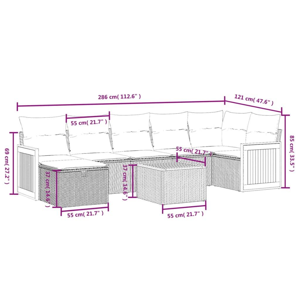 VidaXL Ensemble de canapés de jardin rotin synthétique  