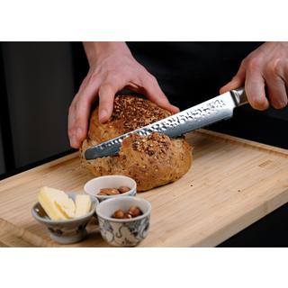KOTAI Brotmesser mit Wellenschliff Damas Pakka  
