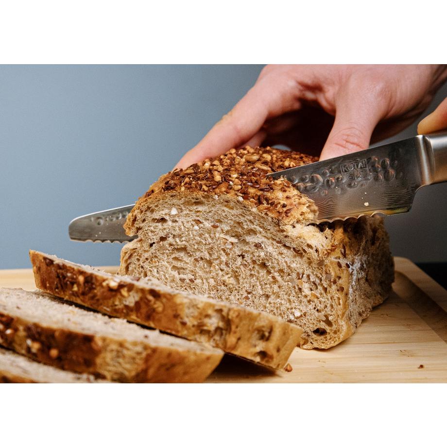 KOTAI Brotmesser mit Wellenschliff Damas Pakka  