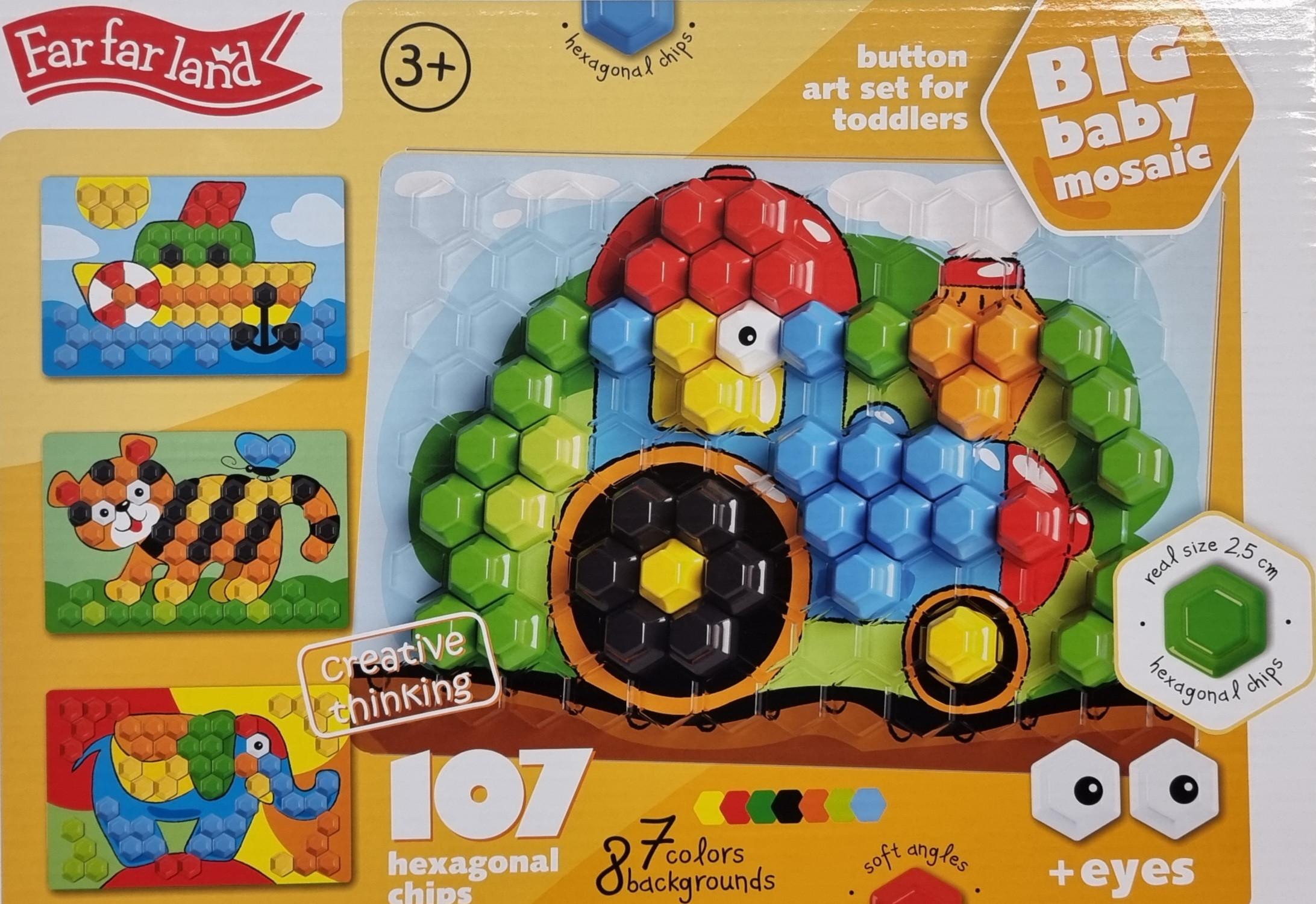 Montessori  Big Baby MosaicMosaik - 107 hexagonal chipsHexagone Montessori® by Far far land 