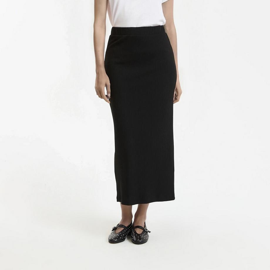 Enger Maxirock aus Rippjersey