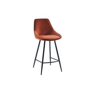 Vente-unique Lot de 2 tabourets de bar Velours Terracotta MASURIE  