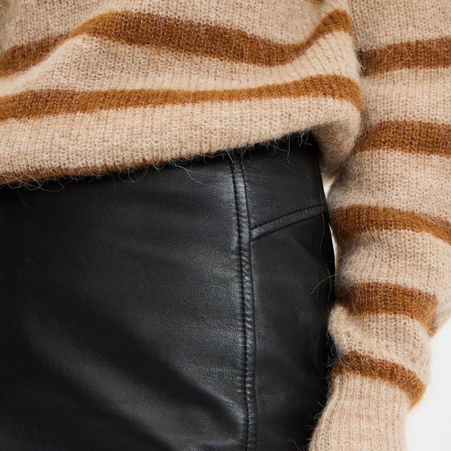 La Redoute Collections Minigonna Dritta in Pelle di Montone  