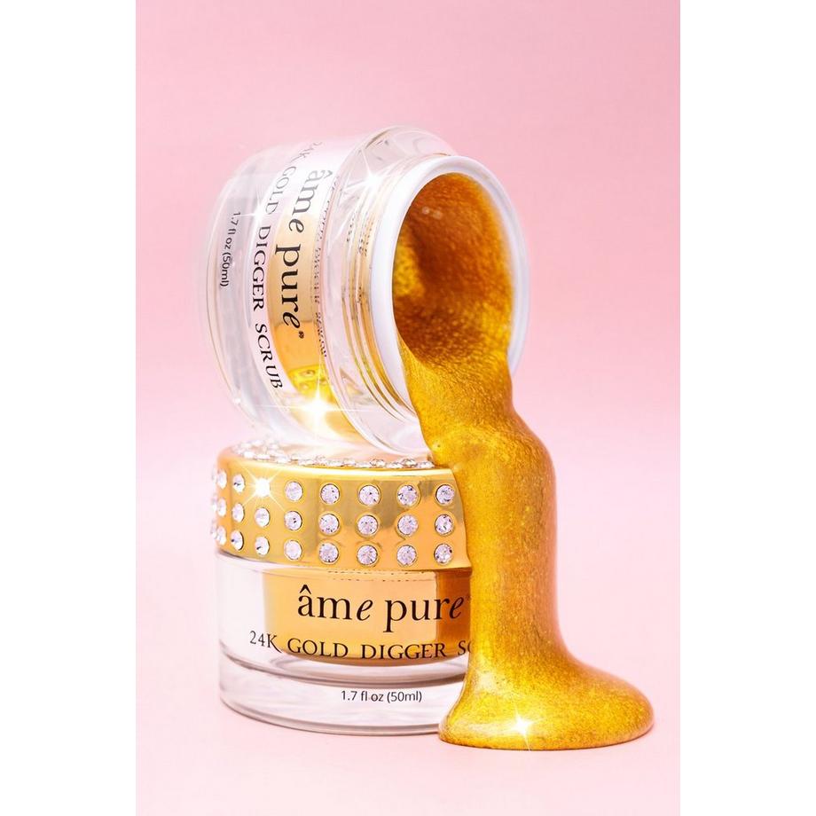 âme pure  24K Gold Digger Scrub - Exfoliant luxueux et délicat pour le visage avec des paillettes d'or pur 24 carats et de la vitamine E 