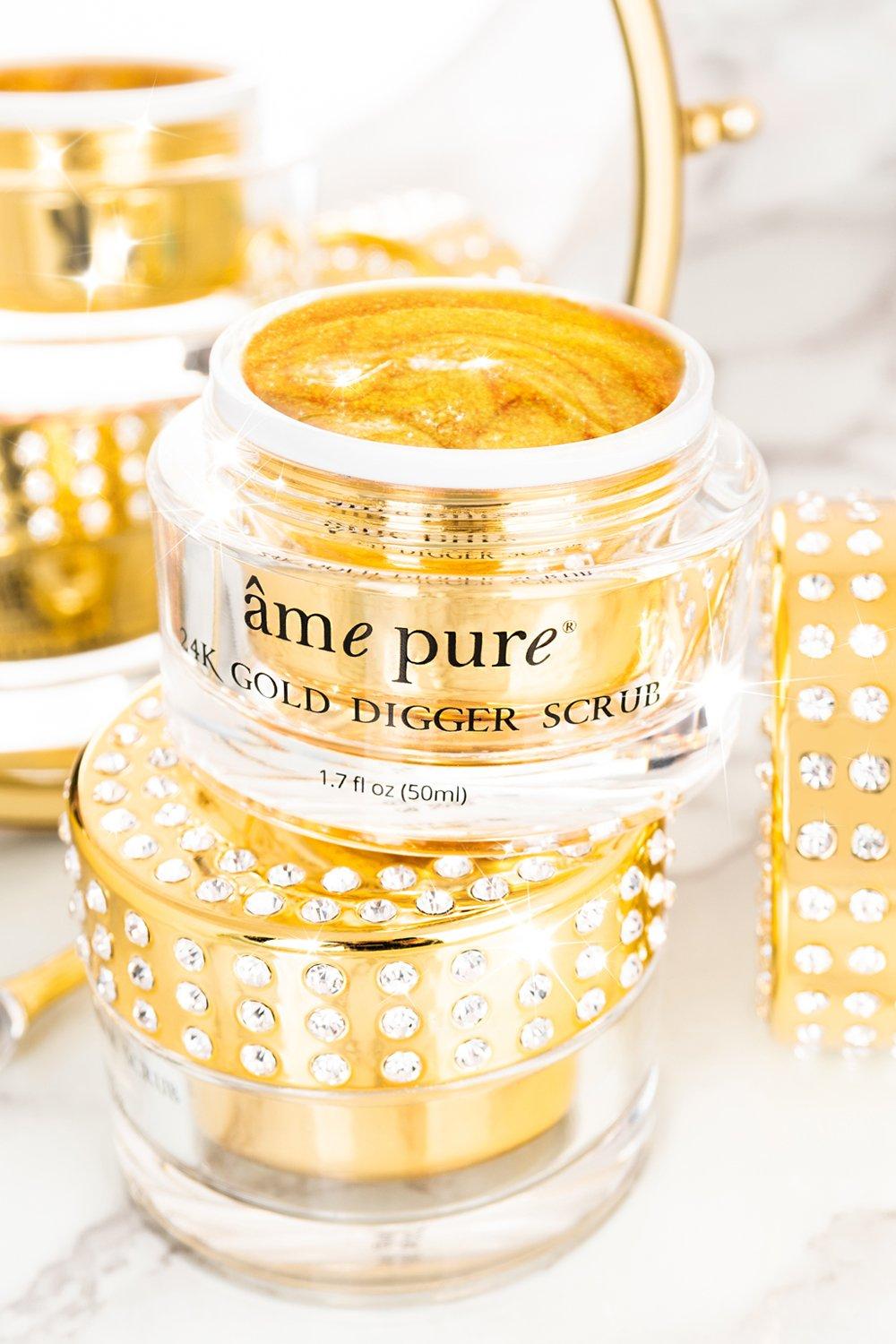 âme pure  24K Gold Digger Scrub - Luxuriöse und zarte Gesichtpeeling mit reinen 24K Goldflocken und Vitamin E 