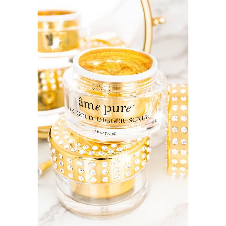 âme pure  24K Gold Digger Scrub - Exfoliant luxueux et délicat pour le visage avec des paillettes d'or pur 24 carats et de la vitamine E 